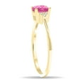 thumbnail image 2 of SZUL Women's Square Shaped Pink Topaz and Diamond Half Moon Ring in 10K Yellow Gold, 2 of 5