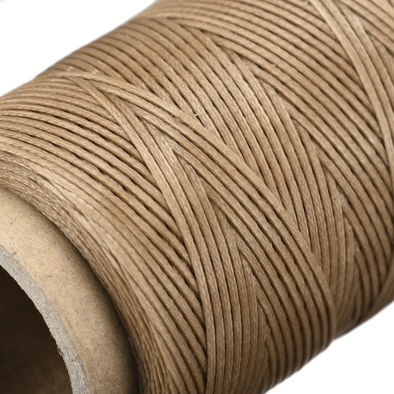 Uxcell 186 Yards 210D/1mm Leather Sewing Thread Polyester Waxed Cord, Pale  Brown 