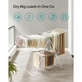 thumbnail image 4 of SONGMICS Clothes Drying Rack, Laundry Rack, Free-Standing Indoor Airer, 21.7 x 58.3 x 39.4 Inches, White and Green ULLR052C01, 4 of 14
