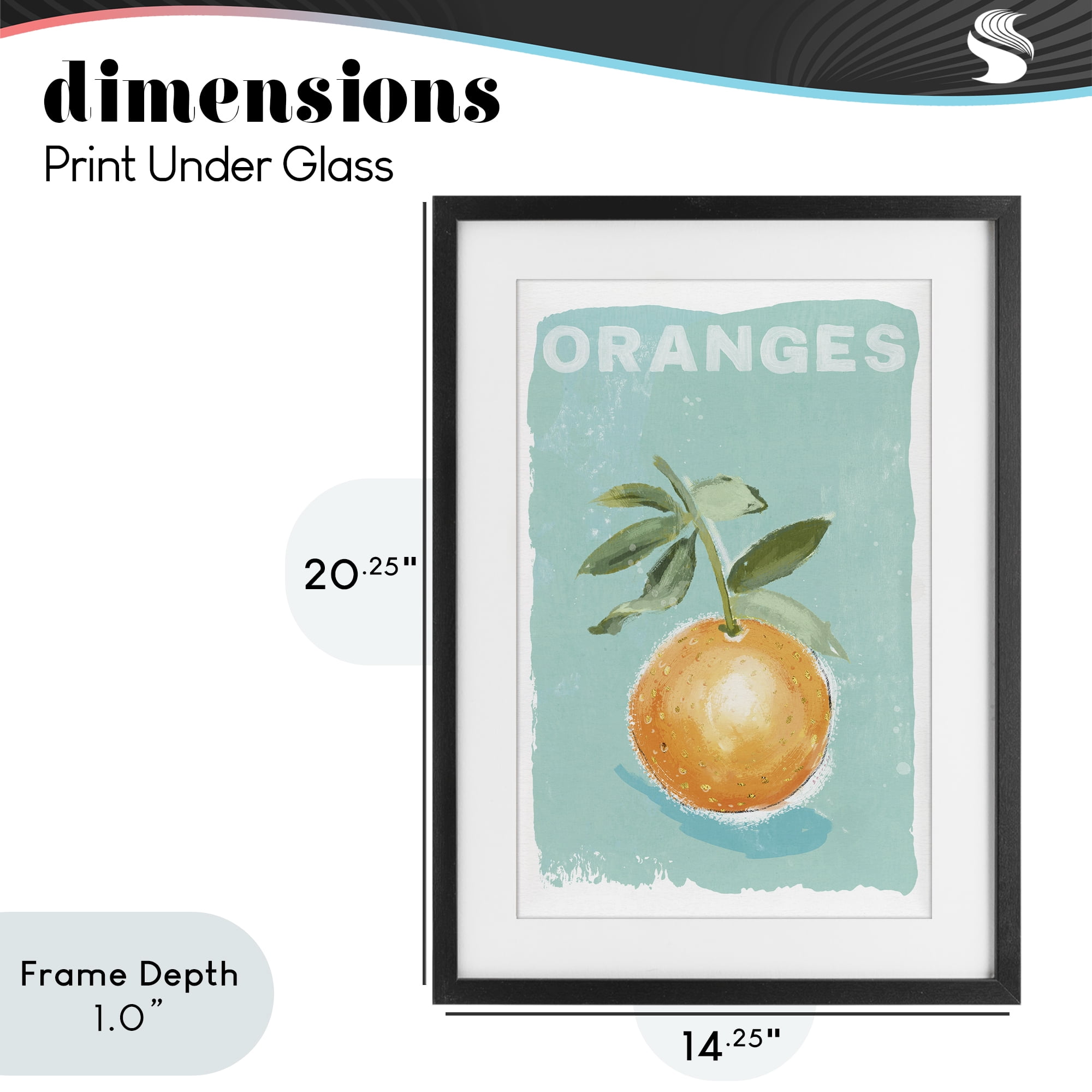 Stupell Industries Orange Twist Motif Black Framed Print Under Glass, design by Chad Barrett