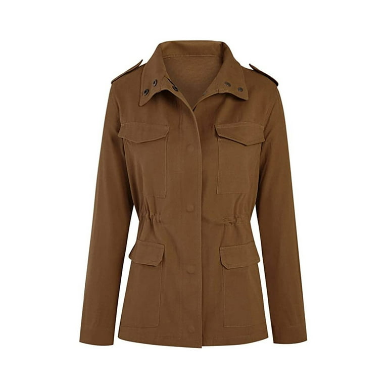 Ladies khaki top utility jacket