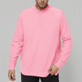 thumbnail image 2 of PEASKJP Men New Sweatshirt Stand Casual Button Solid Color Men Sweatshirt Top(Pink,M), 2 of 5