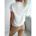 thumbnail image 5 of Women'S Casual V Neck Ruffle Short Sleeve Summer Tank Tops Shirts White L, 5 of 8