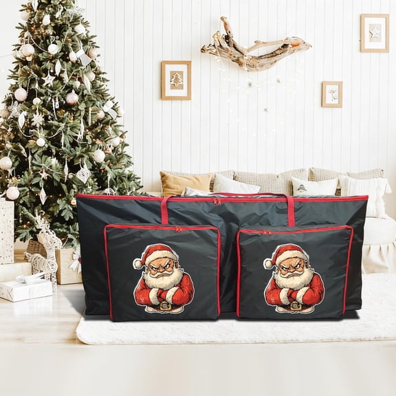 Large Christmas Tree Storage Bag, Artificial Tree Storage Cover, Waterproof Holiday Decor Organizer, Heavy Duty Storage Sack with Double Zipper, 48x20x15 Inch Xmas Tree Bag for Garage Attic