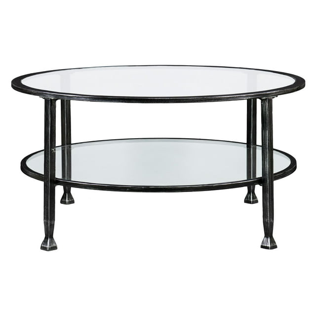 Southern Enterprises Jaymes Metal / Glass Round Cocktail Table ...