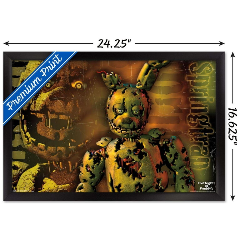 Trends International Five Nights at Freddy's: Security Breach - Group Wall  Poster, 22.375 x 34, Silver Framed Version