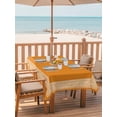 thumbnail image 2 of 60x84 Inch Outdoor Tablecloth with Umbrella Hole Zipper Rectangle Orange Greek Key Rectangular Tablecloths Outside Waterproof White Greece Ancient Farmhouse Geo Patio Table Cover for Picnic Party, 2 of 8