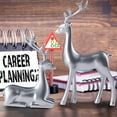 thumbnail image 5 of 2Pcs Christmas Reindeer Figurines, Silver Creative Decorations Luck Deer, Resin Elk Sculpture Miniature Figurine, Festive Atmosphere Fireplace Dining Table Xmas Decor, 5 of 9