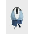 thumbnail image 3 of FRAYED TIE HALTER DENIM VEST, 3 of 5