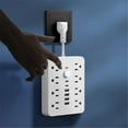 thumbnail image 2 of 14-in-1 Multi-Functional Power Strip with 8 US Standard Outlets, 4 USB Ports & 2 PD Fast-Charging Type-C Ports – Compact 0.08m Black Power Solution for Home and Office Electrical Needs, 2 of 7
