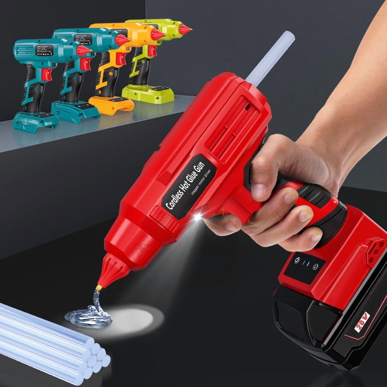 NEW Cordless Glue Gun For Bos*ch 18V BAT609 Battery Temperature Adjustable Handheld Electric Hot Glue Gun