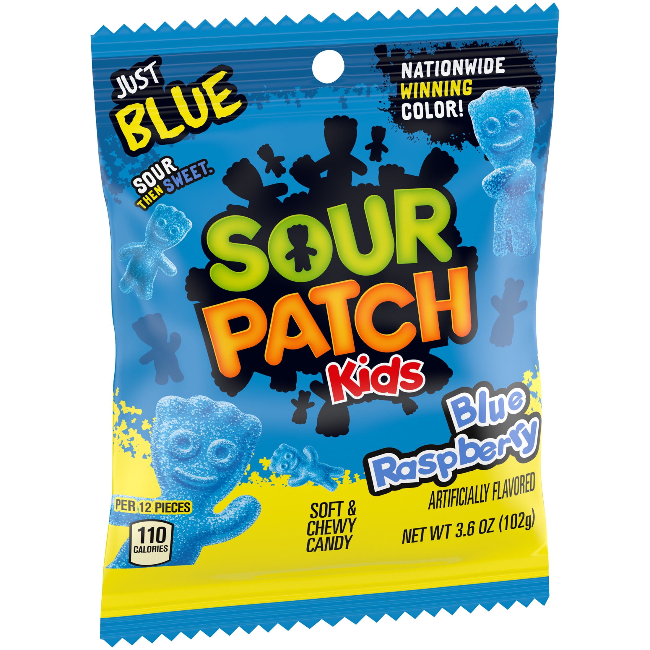 SOUR PATCH KIDS Blue Raspberry Party Bags, Soft & Chewy Candy, 3.6