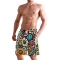thumbnail image 2 of Dailycode Men's Quick Dry Swim Trunks Beach Shorts Casual Summer Board Shorts with Pockets, Daisy Flower and Peace Symbol, 2 of 8