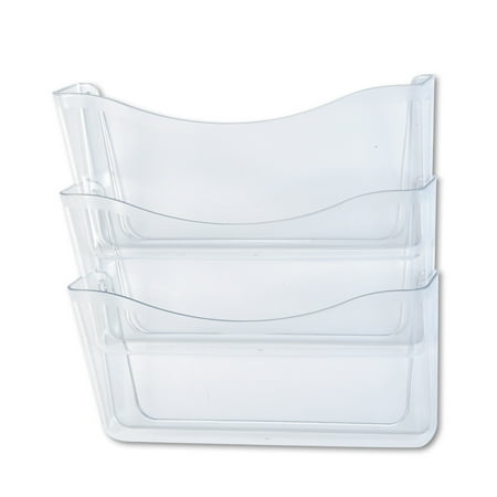 Rubbermaid Unbreakable Three Pocket Wall File Set, Letter, Clear -RUB65976ROS