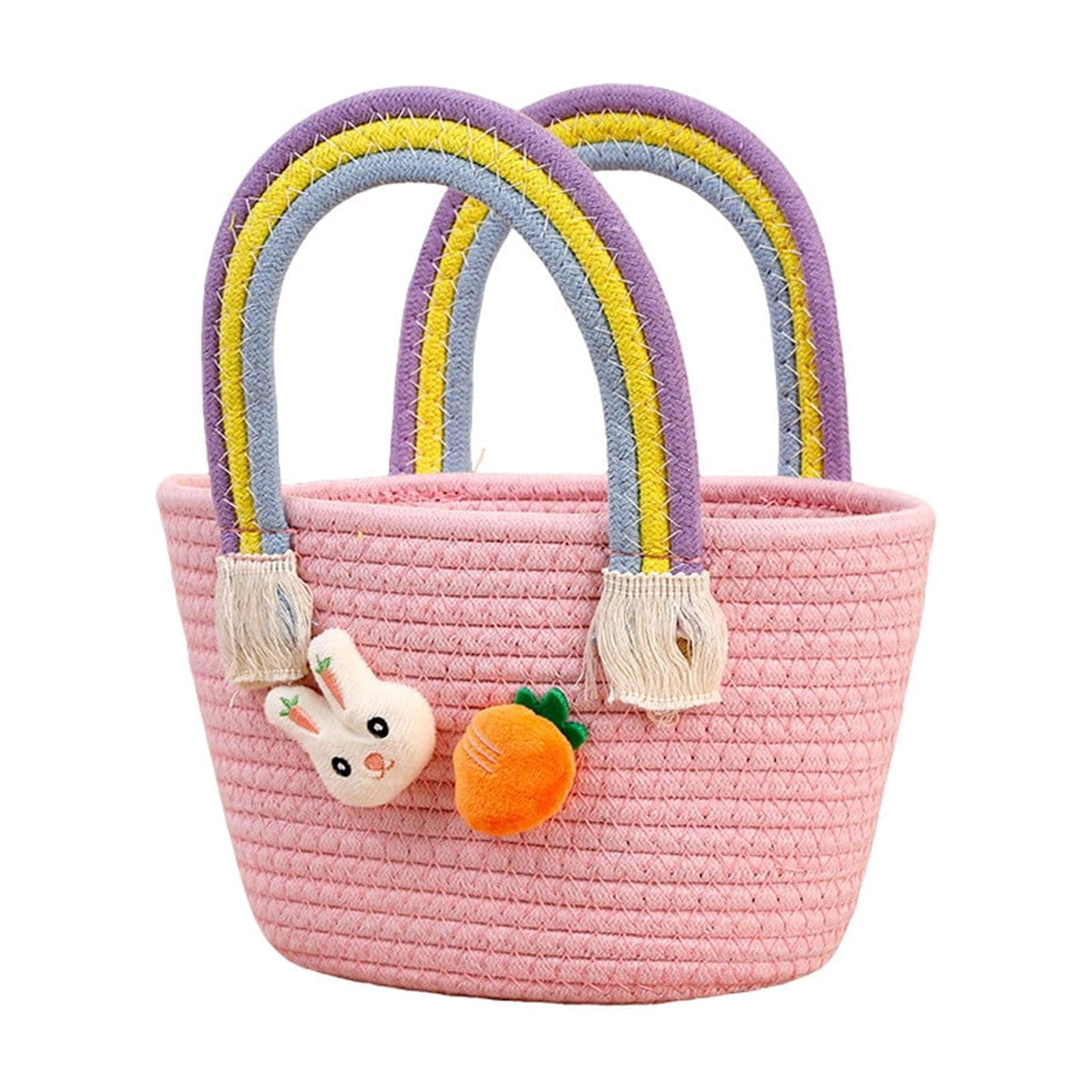 Lunxisen 4 Pcs Easter Bunny Party Decoration Storage Basket Candy Holder for Home Celebration Gift