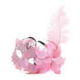 thumbnail image 1 of Unique Bargains 1 Pc Ostrich Feather Half Face Party Mask for Masquerade Party Pink, 1 of 5