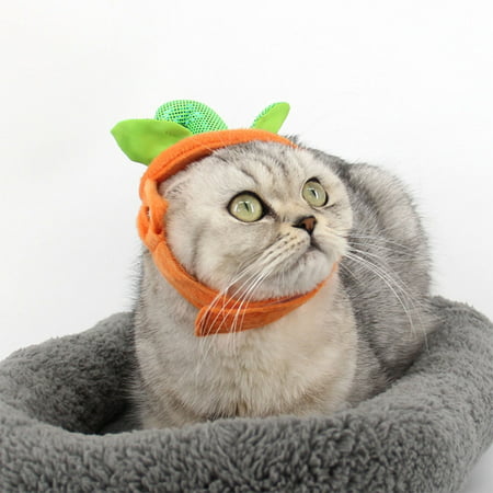 Cute Pet Headgear Funny Pumpkin Shape Pets Hats for Cat Dog Halloween Holiday Ornament