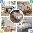 thumbnail image 5 of Pioneer Flower Floral Print Pattern Rectangle Tablecloth 60"x120",Waterproof Polyester Rectangle Table Cloth, Wipeable Spillproof Polyester Tablecloth for Dining, Camping, Indoor and Outdoor, 5 of 6