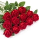 thumbnail image 1 of 12 rosas artificiales, flores individuales de tallo largo con capullos de rosa (rojo) TUNC Sencillez, 1 of 5