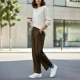 thumbnail image 6 of Feancey Barrel Sweatpants Women High Waisted Casual Baggy Pants Solid Color Loose Fit Wide Leg Pants Fashion Lounge Trouser with Pockets Brown L, 6 of 10