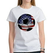 CafePress Womens USA Flag Soccer Ball T-Shirt
