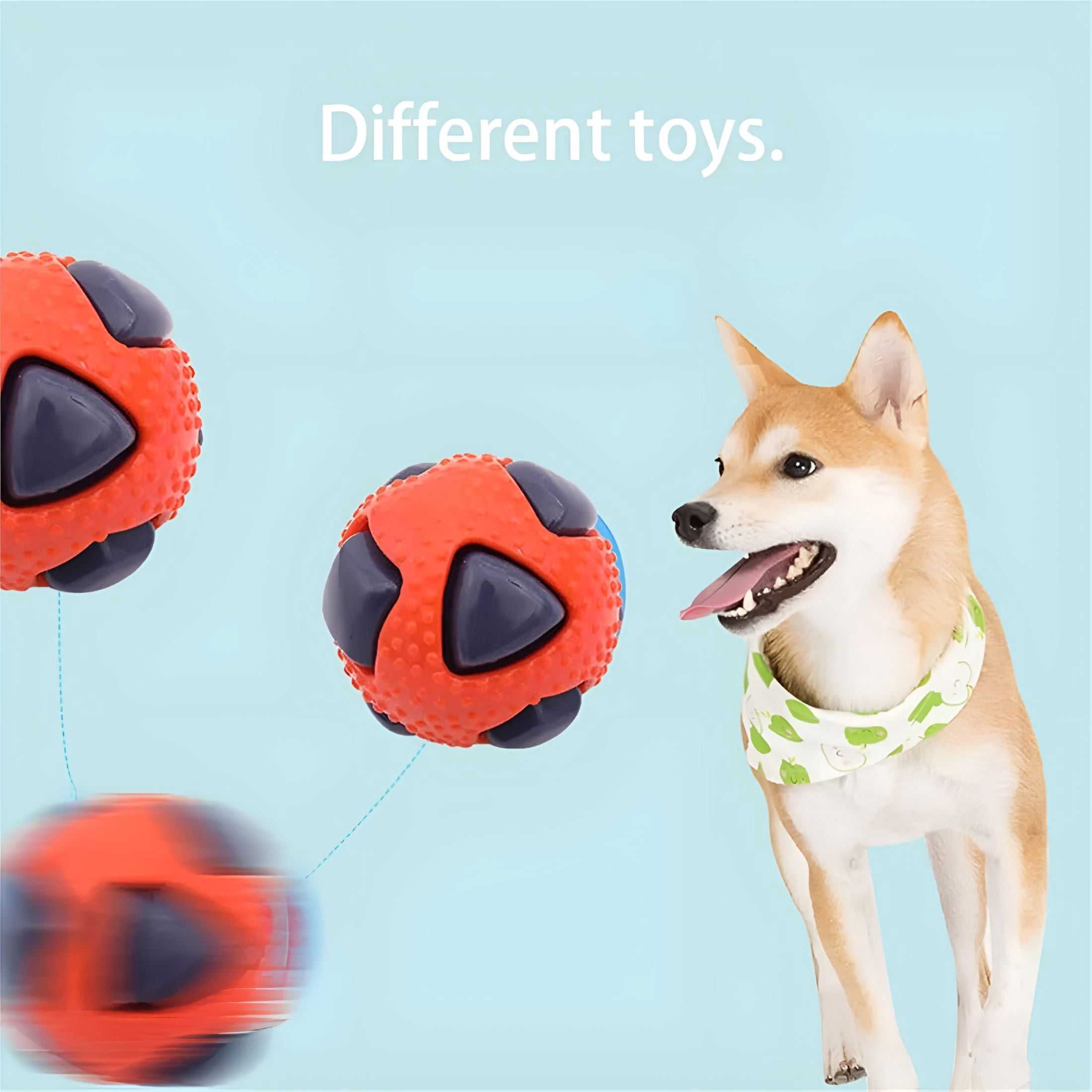 BESTSKY Puppy Chew Toy Balls, Long-Lasting, Anti-chew Pet Teething Toy That Relieves Boredom, Great for Small Dogs (Green Orange)