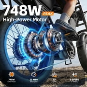 Unibike Ebike for Adults, 748 Peak Motor Electric Bike, 48V/15Ah Removable Battery, 20“X4” Fat Tire E-Mountain Bike, Off-Road E-Bike With Led Turn Signals