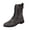 Gray, variant on Brown Womens Casual Round Toe Mid Calf Boots Side Zipper Solid Color Ankle Booties For Spring Fall Outdoor Leisure Fashion