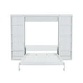 thumbnail image 6 of Queen Size Murphy Bed with Shelf, Wall Bed Storage Bed with Desk and Bookshelf, Space-Saving Queen Murphy Bed Frame, for Guestroom, Office, Small Space(White), 6 of 9