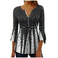 thumbnail image 2 of Ichuanyi liquidación de mujeres trompeta casual para mujeres 3/4 manga impresa abotonada corsé de corsé túnica blusas plisadas blusas ICHUANYI WER202308214602, 2 of 5