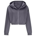 thumbnail image 5 of Xcmzpl Zip Up Hoodies for Women Basic Solid Color Hooded Sweatshirt Athletic Sweater Tops Workout Long Sleeve T-shirts Winter Fashion, 5 of 5
