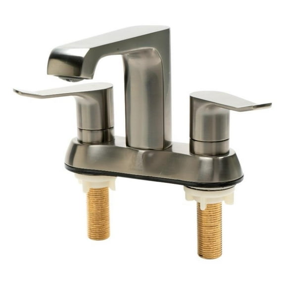 Pemberly Row Brushed Nickel Two-Handle 4'' Centerset Bathroom Faucet