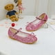 thumbnail image 4 of Zapatos de princesa con lazo para niños, zapatos planos con lentejuelas para niñas grandes y niñas, zapatos de cuero para bailar, 4 of 6