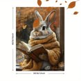 thumbnail image 3 of Qisvanset 12x16 Inch Window Reading Rabbit Canvas Wall Art, Whimsical Animal Cottagecore Style Home Decor, 3 of 8