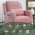 thumbnail image 3 of Maritcute Modern Rocking Chair For Nursery, Upholstered Accent Rocker Armchair With High Back Side Pocket For Living Room  Room, 3 of 9