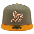 thumbnail image 2 of Men's New Era Olive/Orange Athletics Two-Tone Color Pack A-Frame 59FIFTY Fitted Hat, 2 of 5