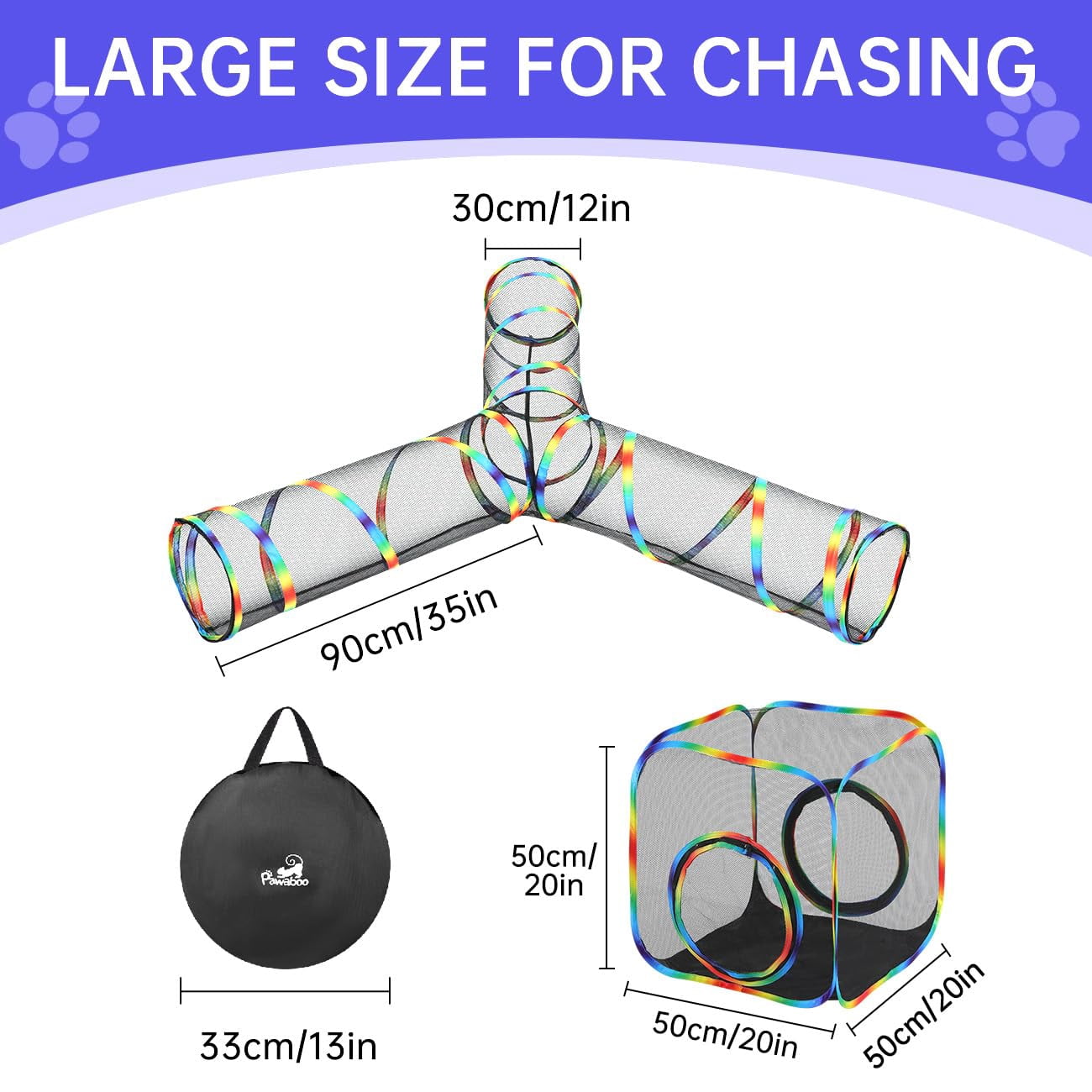Outdoor Cat Enclosures For Cats Indoor  Patio Portable Mesh Tunnel Playhouse With Free Carry Bag Multiple And Small Animals Rainbow Color
