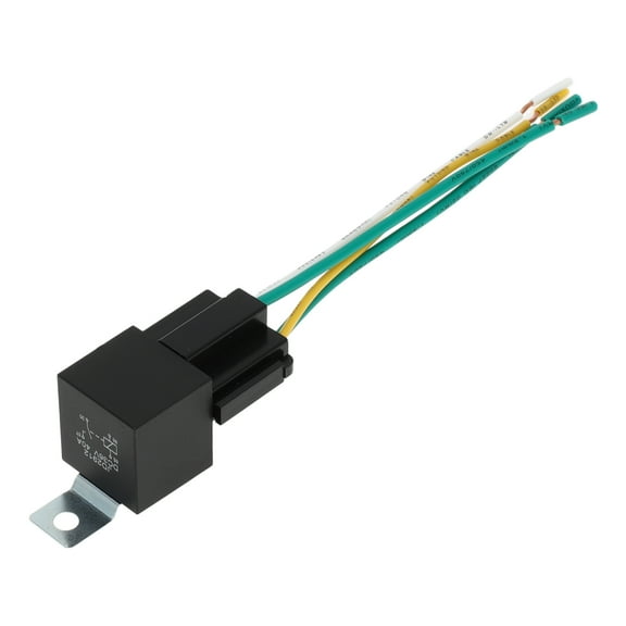 Unique Bargains 4 Pins 36V 40A 1 Pc Auto Relay with Metal Hanging Hole with Harness Socket Waterproof Car Relay Black