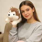 MMJ Plush Husky Pillow Stuffed Animal Soft Lumbar Support Cushion for Sofa Bed Nap Gift 30cm 11.8in