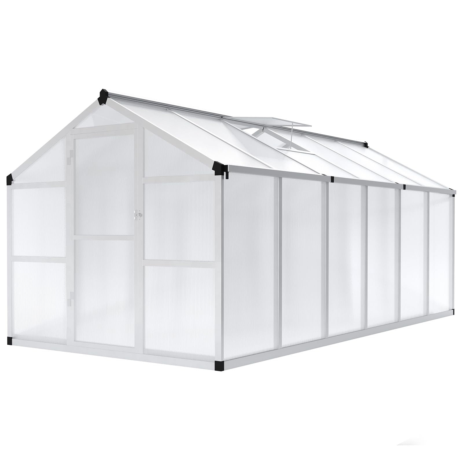 Yeshouse Walk-In 8x12 FT Polycarbonate Greenhouse, Sturdy Aluminum Frame, Swing Door & Vent Windows for Backyard