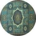 thumbnail image 1 of Ahgly Company Indoor Round Oriental Light Blue Modern Area Rugs, 5' Round, 1 of 4