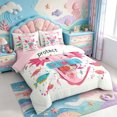 thumbnail image 2 of Manfei Cute Axolotl 7-Piece Twin Bedding,Kawaii Ocean Animal Bedding Comforter Set,Pink Reversible, 2 of 7