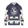 thumbnail image 4 of Sudadera con capucha para hombre, informal, con cordón, estampado navideño, deportiva, blusa de poliéster, 4 of 4