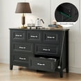 thumbnail image 6 of LINSY HOME Dresser for Bedroom, Long Dresser with 7 Drawers and Antique Handles, Chest of Drawers for Living Room, Entryway and Hallway, Black, 6 of 7
