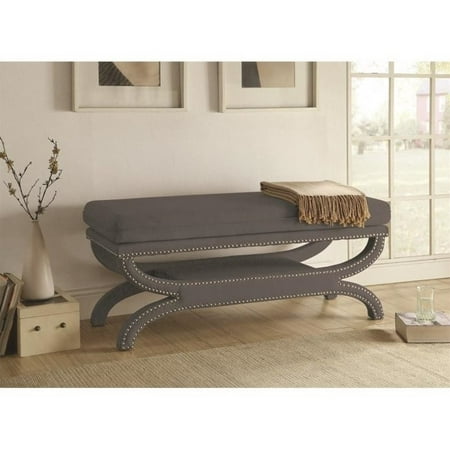 Coaster Fully Upholstered Bench In Grey Walmart Canada