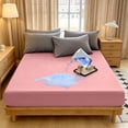 thumbnail image 4 of Protège-matelas Ajusté Imperméable - Housse de Lit Respirante et Silencieuse en Polyester Ultra Doux, Anti-Taches, Résistante à l'Huile, Lavable à la Machine, Rose, JKODE, 4 of 7