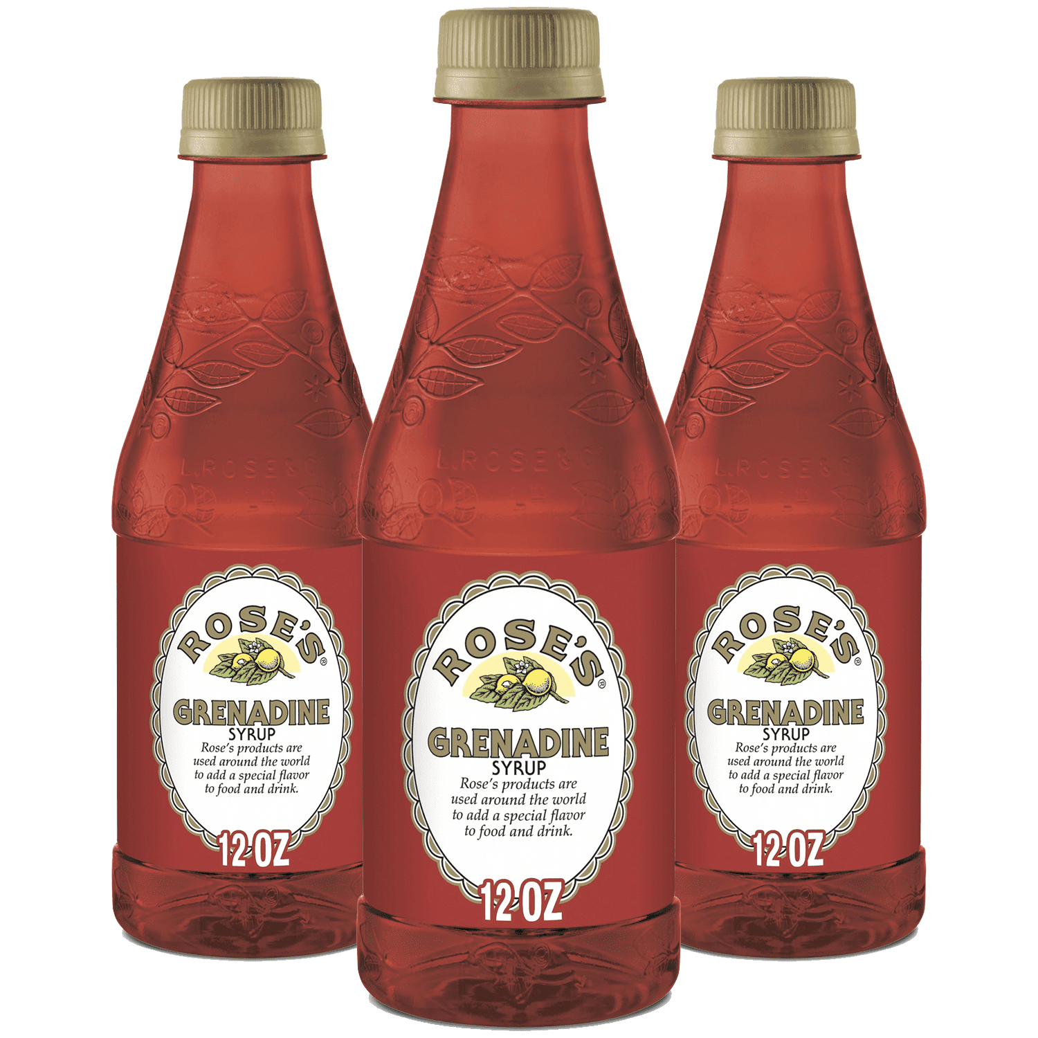 Rose’s Grenadine Syrup 3 Pack 12 OZ Bottle, | Perfect for Cocktails, Beverages, and Mixers