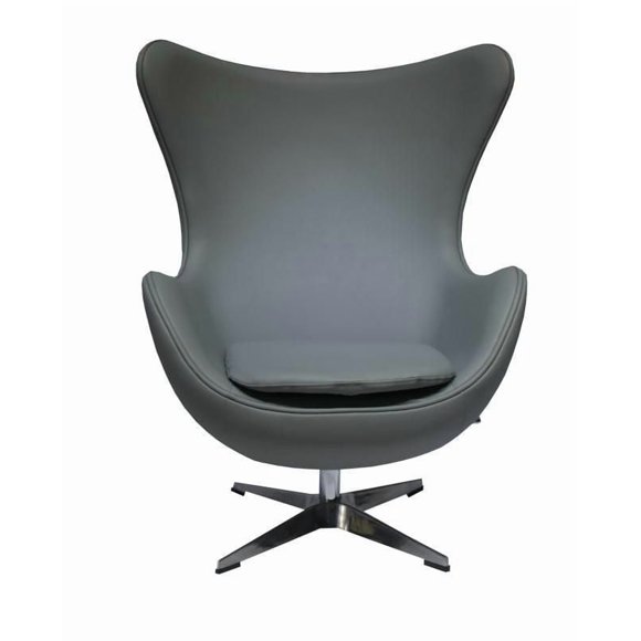 Canadian Egg Leatherette Lounge Chair Grey