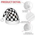 thumbnail image 4 of Haiem Black and White Checkerboard Pattern Santa Hat Confortable Velvet Christmas Hat for Christmas Party Favors Fit for Adults and Kids, 4 of 6
