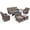 Gray, variant on Bellefurn 5 Pieces Outdoor Patio Furniture Set with Fire Pit Table,Swivel Glider Chair,Sectional Sofas,PE Wicker Rattan Patio Conversation Sets for Porch Balcony Patio Deck
